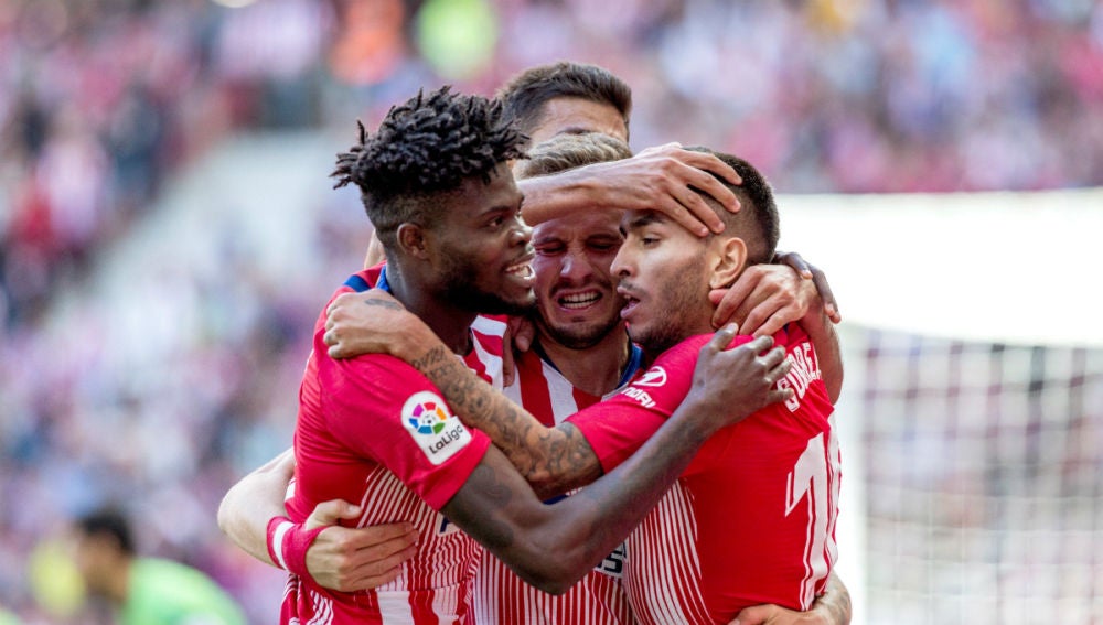 El Atlético celebra un gol