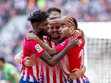 El Atlético celebra un gol El Atlético celebra un gol