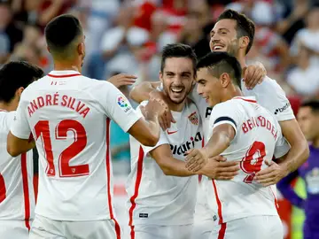 El Sevilla celebra un gol El Sevilla celebra un gol