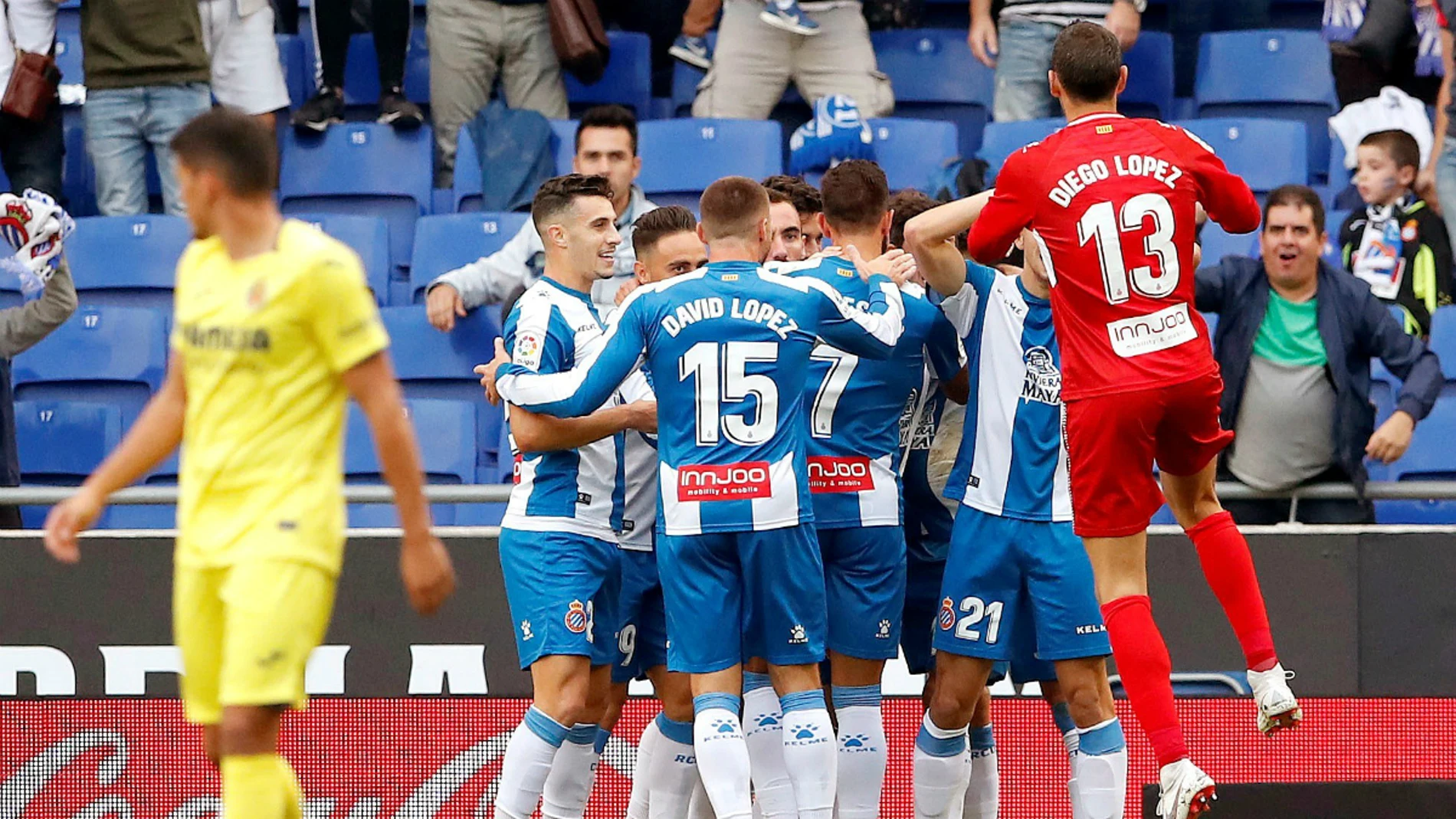 El Espanyol celebra un gol ante el Villarreal El Espanyol celebra un gol ante el Villarreal