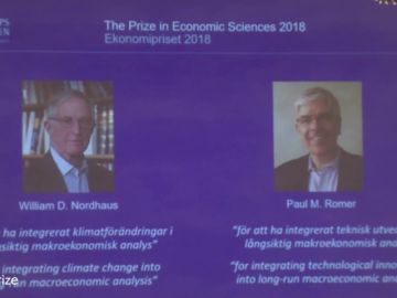 William Nordhaus y Paul Romer, premio Nobel de Economía