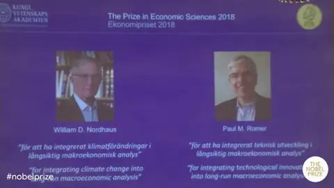 William Nordhaus y Paul Romer, premio Nobel de Economía William Nordhaus y Paul Romer, premio Nobel de Economía
