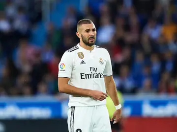 Karim Benzema, en el partido ante el Alavés Karim Benzema, en el partido ante el Alavés