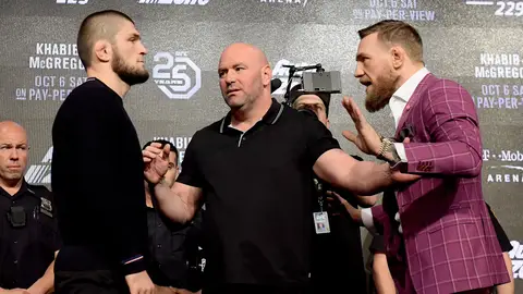 Khabib y McGregor, en un acto de la UFC Khabib y McGregor, en un acto de la UFC