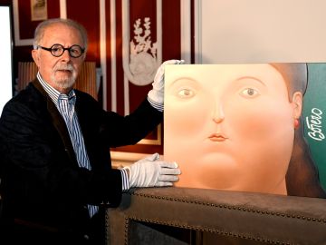 Fernando Botero en la presentación de su nueva obra