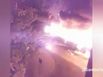 Un autobús se incendia en Leganés Un autobús se incendia en Leganés