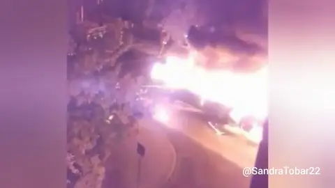 Un autobús se incendia en Leganés Un autobús se incendia en Leganés