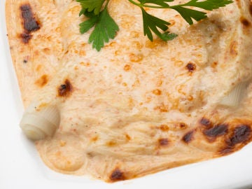 Puerros con bechamel de paté Puerros con bechamel de paté