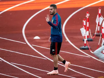 Koke, durante un entrenamiento de la Selección Koke, durante un entrenamiento de la Selección