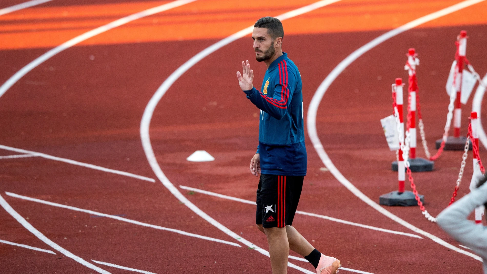 Koke, durante un entrenamiento de la Selección Koke, durante un entrenamiento de la Selección