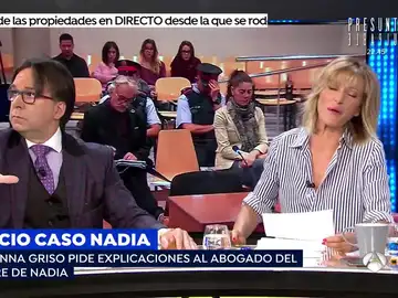 El encontronazo de Suanna Griso con el abogado del padre de Nadia: "Me tengo que reir por no llorar, su cliente nos utilizó"  El encontronazo de Suanna Griso con el abogado del padre de Nadia: "Me tengo que reir por no llorar, su cliente nos utilizó"