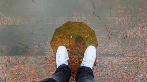 Zapatillas bajo la lluvia Zapatillas bajo la lluvia