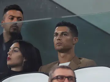 Cristiano Ronaldo, en el palco durante un partido de la Juventus Cristiano Ronaldo, en el palco durante un partido de la Juventus