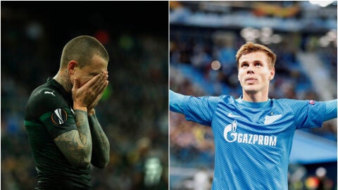 Los futbolistas rusos Mamaev y Kokorin