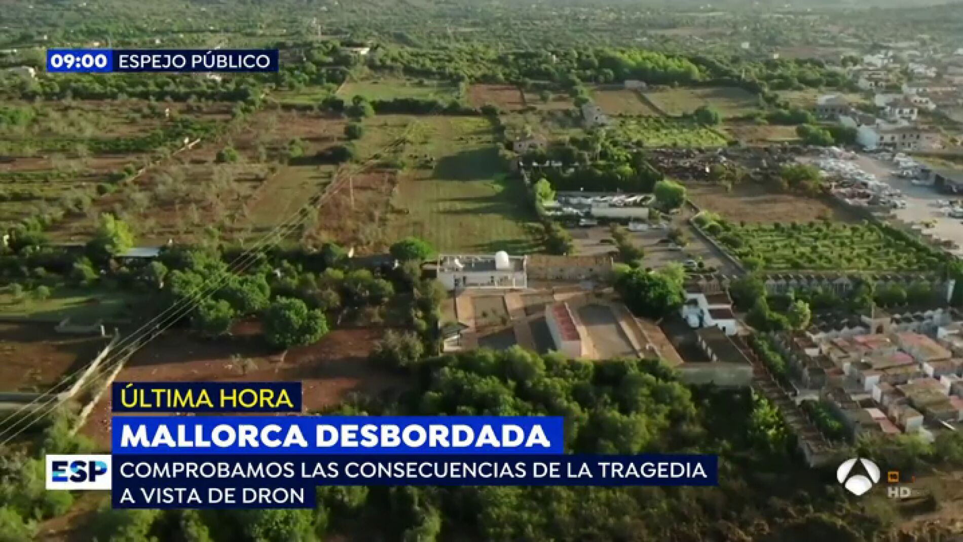 EXCLUSIVA: 'Espejo P&uacute;blico' muestra las devastadoras im&aacute;genes a&eacute;reas de Sant Lloren&ccedil; tras el desbordamiento