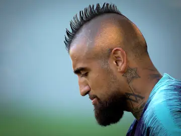 Arturo Vidal en un entrenamiento del Barça Arturo Vidal en un entrenamiento del Barça