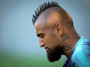 Arturo Vidal en un entrenamiento del Barça Arturo Vidal en un entrenamiento del Barça