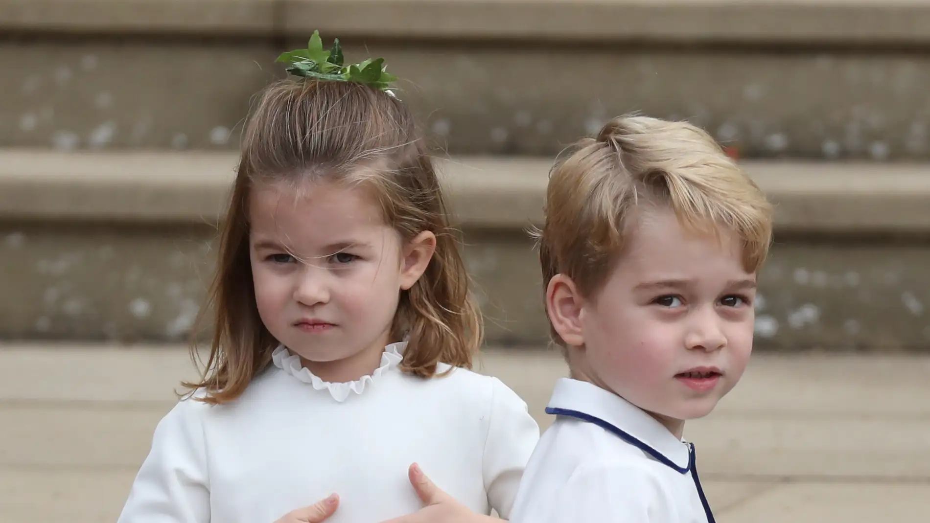 La princesa Charlotte y el príncipe Jorge en la boda de Eugenia de York