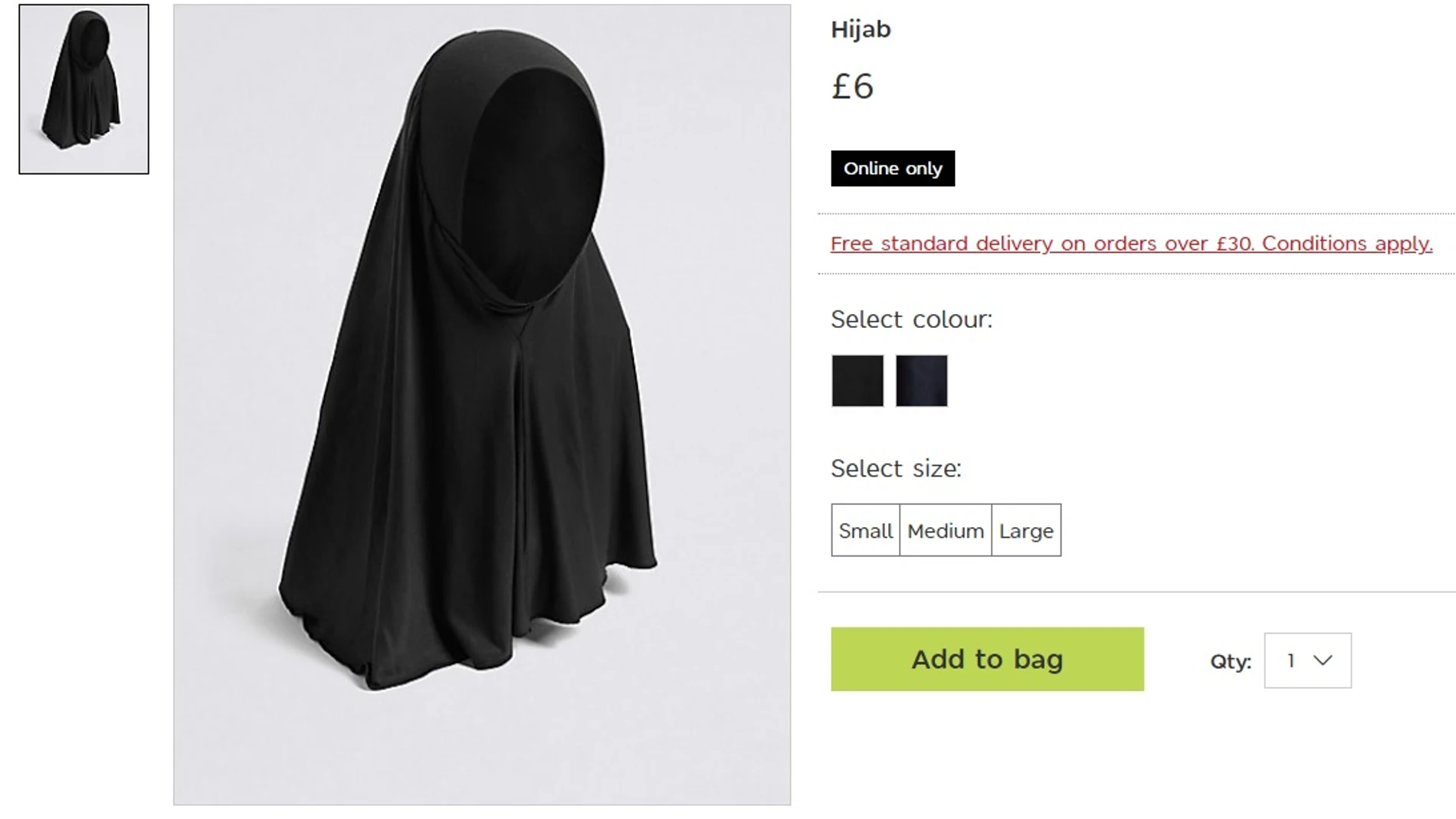 Los hijabs a la venta en la página web Los hijabs a la venta en la página web