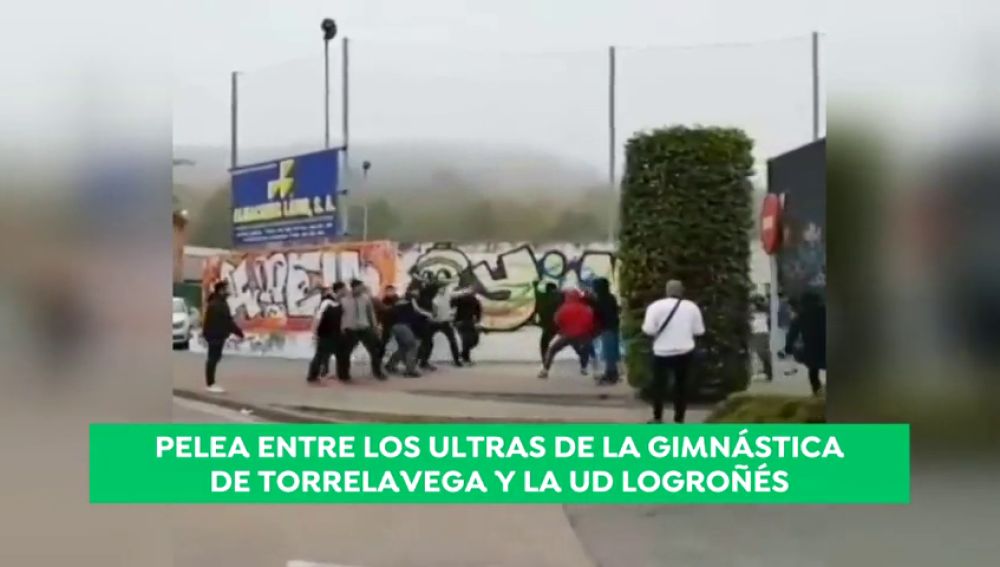 Brutal pelea entre los ultras de la Gimnástica de Torrelavega y la UD Logroñés