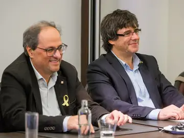 Imagen de archivo de Quim Torra y Carles Puigdemont Imagen de archivo de Quim Torra y Carles Puigdemont