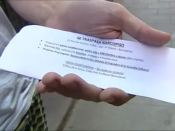 "Se traspasa Narcopiso", el polémico anuncio publicado por los vecinos de un edificio en El Raval "Se traspasa Narcopiso", el polémico anuncio publicado por los vecinos de un edificio en El Raval