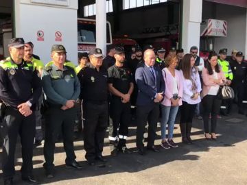 Minuto de silencio por el bombero fallecido durante la tromba de agua Minuto de silencio por el bombero fallecido durante la tromba de agua