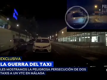 Las impactantes imágenes de la persecución de dos taxis a un VTC Las impactantes imágenes de la persecución de dos taxis a un VTC