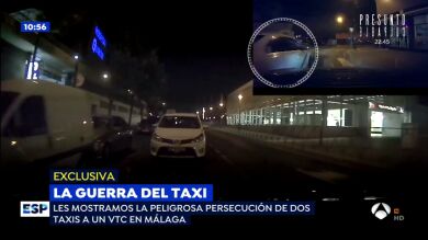 Las impactantes imágenes de la persecución y agresión de dos taxistas a un conductor de VTC al que lanzaron una piedra