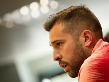 Jordi Alba, en rueda de prensa Jordi Alba, en rueda de prensa