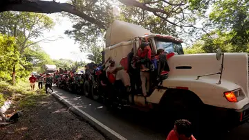 Integrantes de una nueva caravana de migrantes Integrantes de una nueva caravana de migrantes
