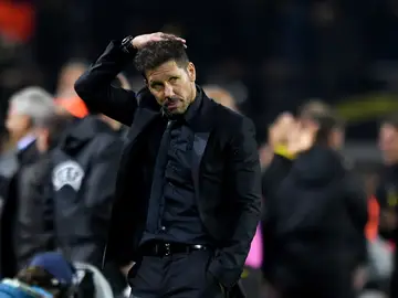 Simeone, en el partido ante el Borussia Dortmund Simeone, en el partido ante el Borussia Dortmund