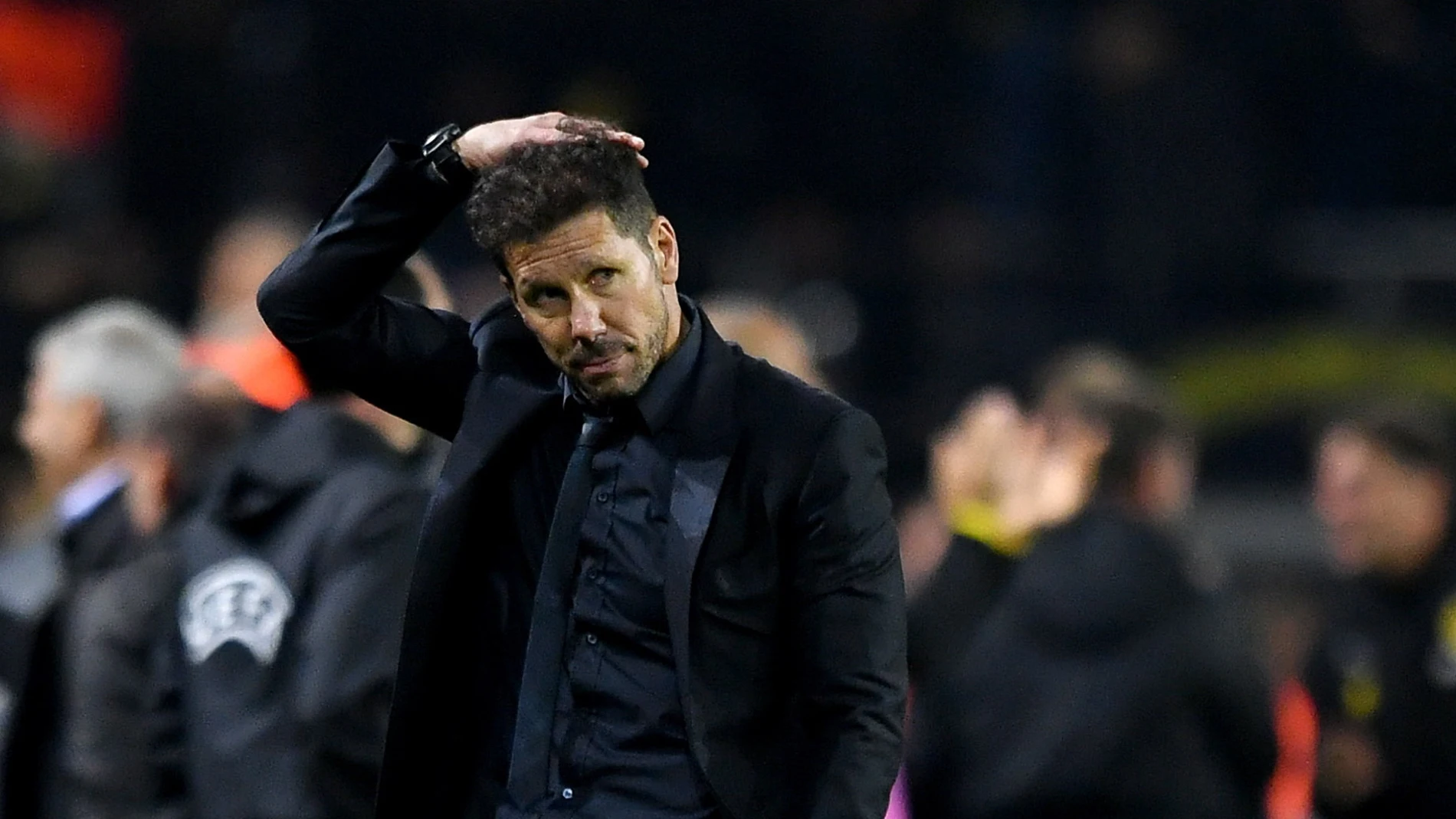 Simeone, en el partido ante el Borussia Dortmund Simeone, en el partido ante el Borussia Dortmund