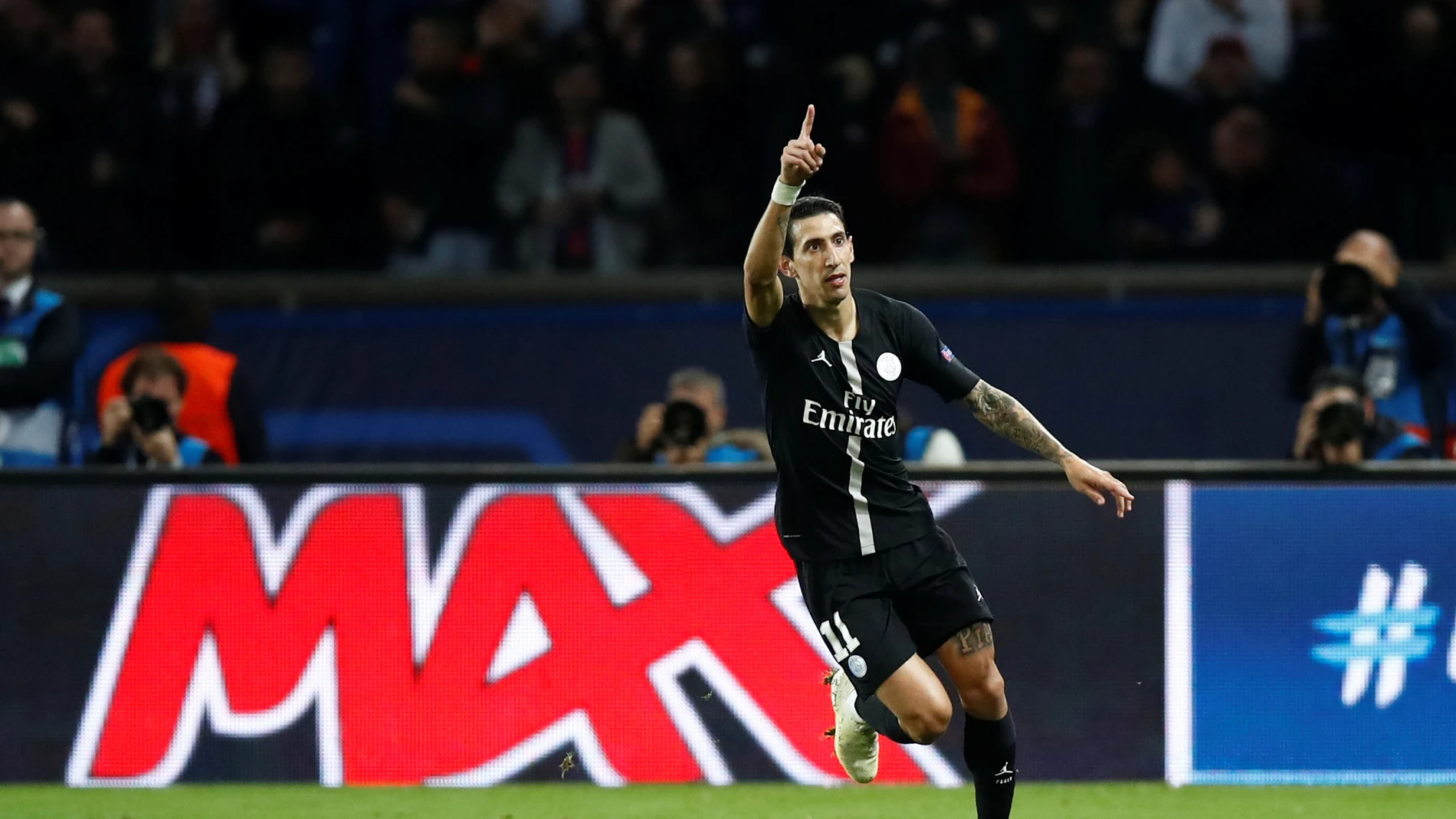 Di María celebra su gol ante el Nápoles Di María celebra su gol ante el Nápoles