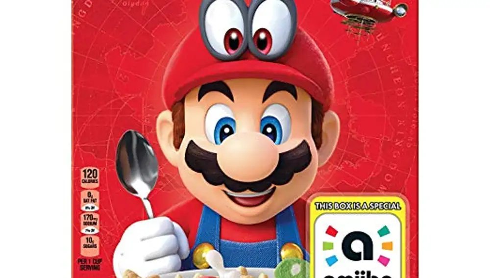 Los coloridos cereales de Super Mario.