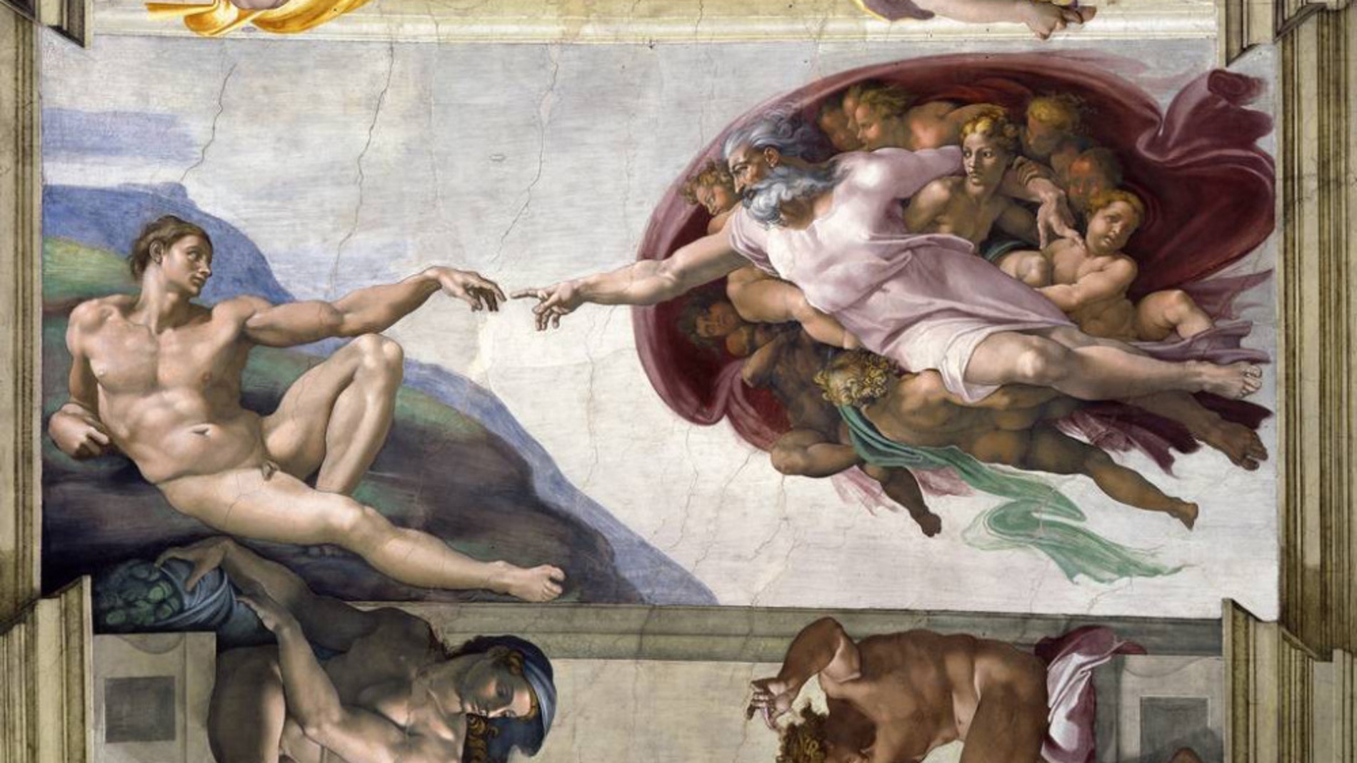 La Creación de Adán. Capilla Sixtina. Museos Vaticanos