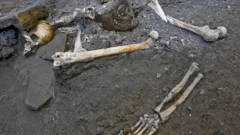 Restos óseos hallados en Pompeya Restos óseos hallados en Pompeya