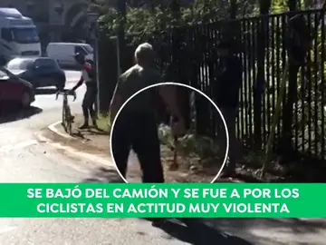 Investigan al conductor de un camión que atacó con un martillo a dos ciclistas: "Salió con todas las ganas de agredir" Investigan al conductor de un camión que atacó con un martillo a dos ciclistas: "Salió con todas las ganas de agredir"