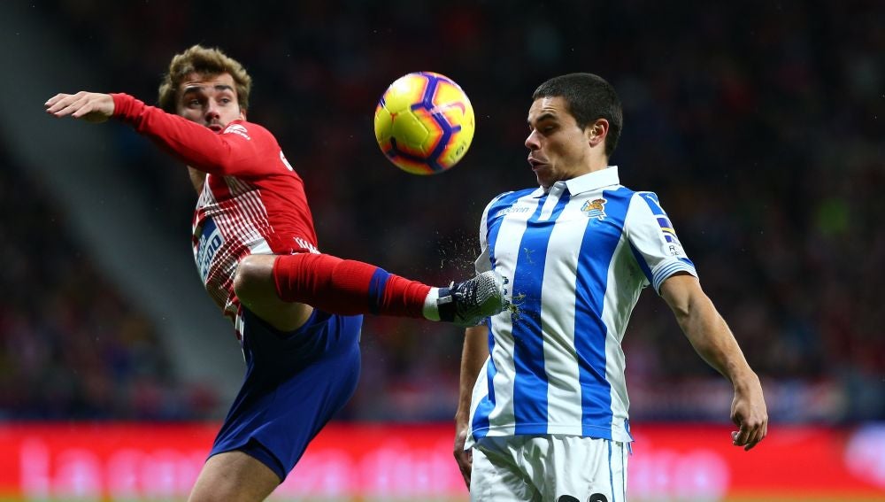 Griezmann, en acción ante la Real Sociedad