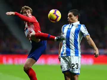 Griezmann, en acción ante la Real Sociedad Griezmann, en acción ante la Real Sociedad