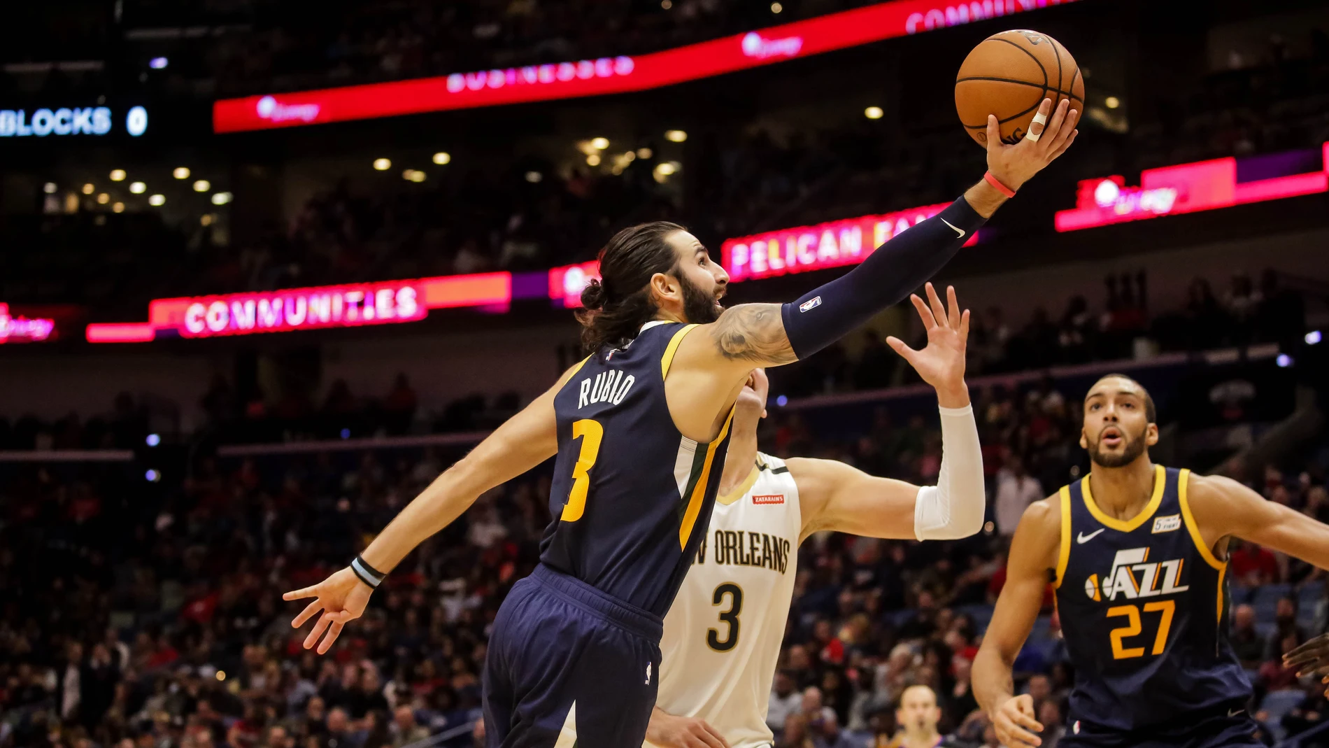 Ricky Rubio, en acción ante los Pelicans Ricky Rubio, en acción ante los Pelicans
