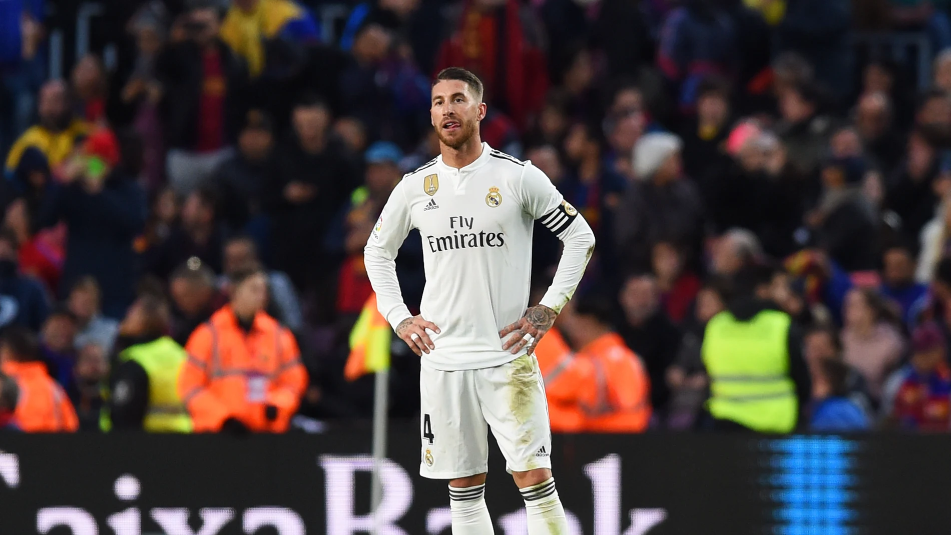 Ramos se lamenta tras un gol encajado ante el Barcelona en el Camp Nou Ramos se lamenta tras un gol encajado ante el Barcelona en el Camp Nou