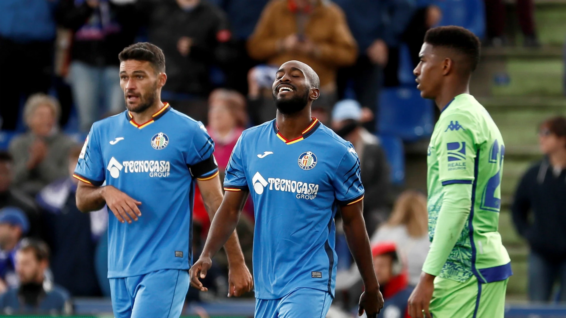 Foulquier celebra un gol con el Getafe Foulquier celebra un gol con el Getafe