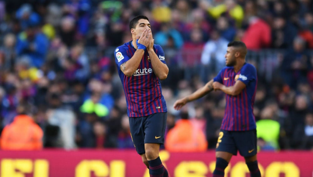 Luis Suárez celebra un gol