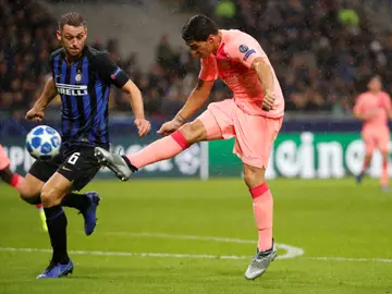 Luis Suárez, durante el partido contra el Inter Luis Suárez, durante el partido contra el Inter