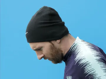 Leo Messi, durante un entrenamiento del Barça Leo Messi, durante un entrenamiento del Barça