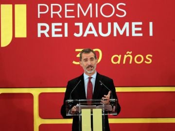 El Rey Felipe VI durante una acto en Valencia