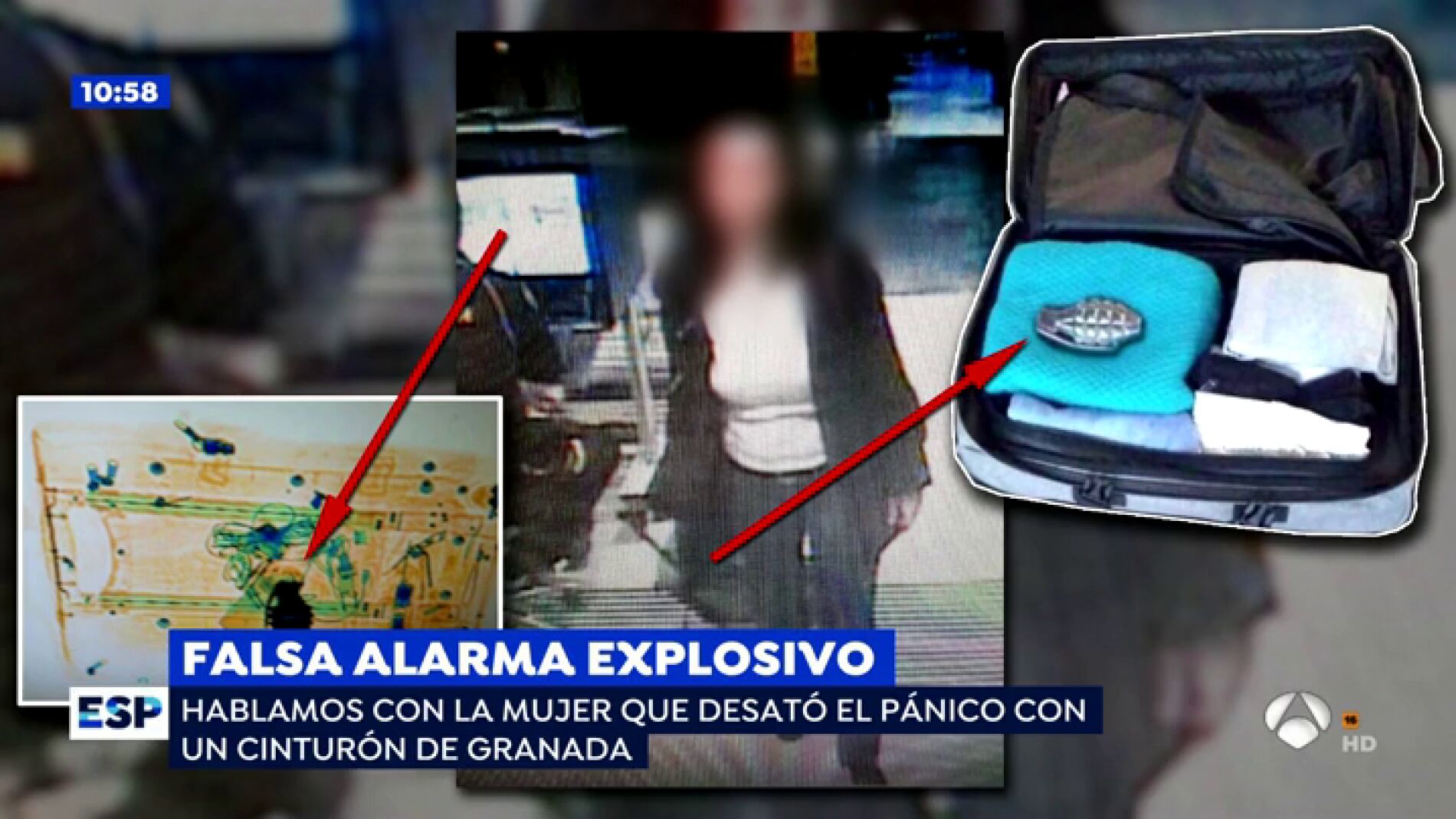 'Espejo P&uacute;blico' muestra la imagen de la mujer que paraliz&oacute; el tr&aacute;fico ferroviario por una hebilla de cintur&oacute;n en forma de granada