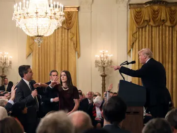 Tenso momento en la rueda de prensa de Trump Tenso momento en la rueda de prensa de Trump