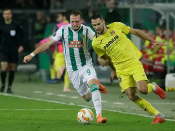 Momento del partido entre el Rapid de Viena y el Villarreal Momento del partido entre el Rapid de Viena y el Villarreal
